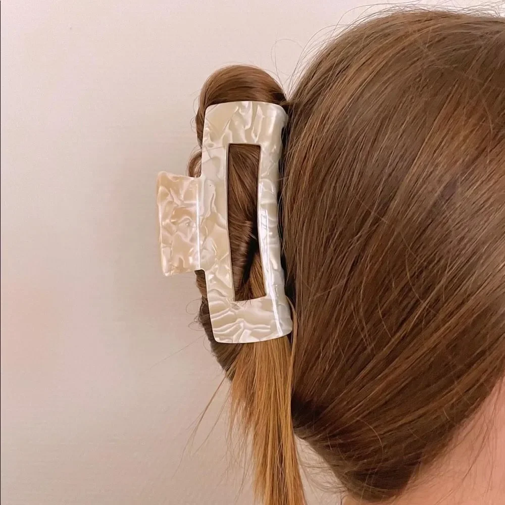 3/$20 Cream Acetate Large Hair Claw